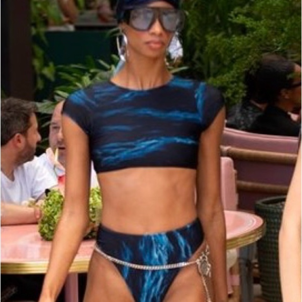Rangle Blue and Black Women's Swim Set